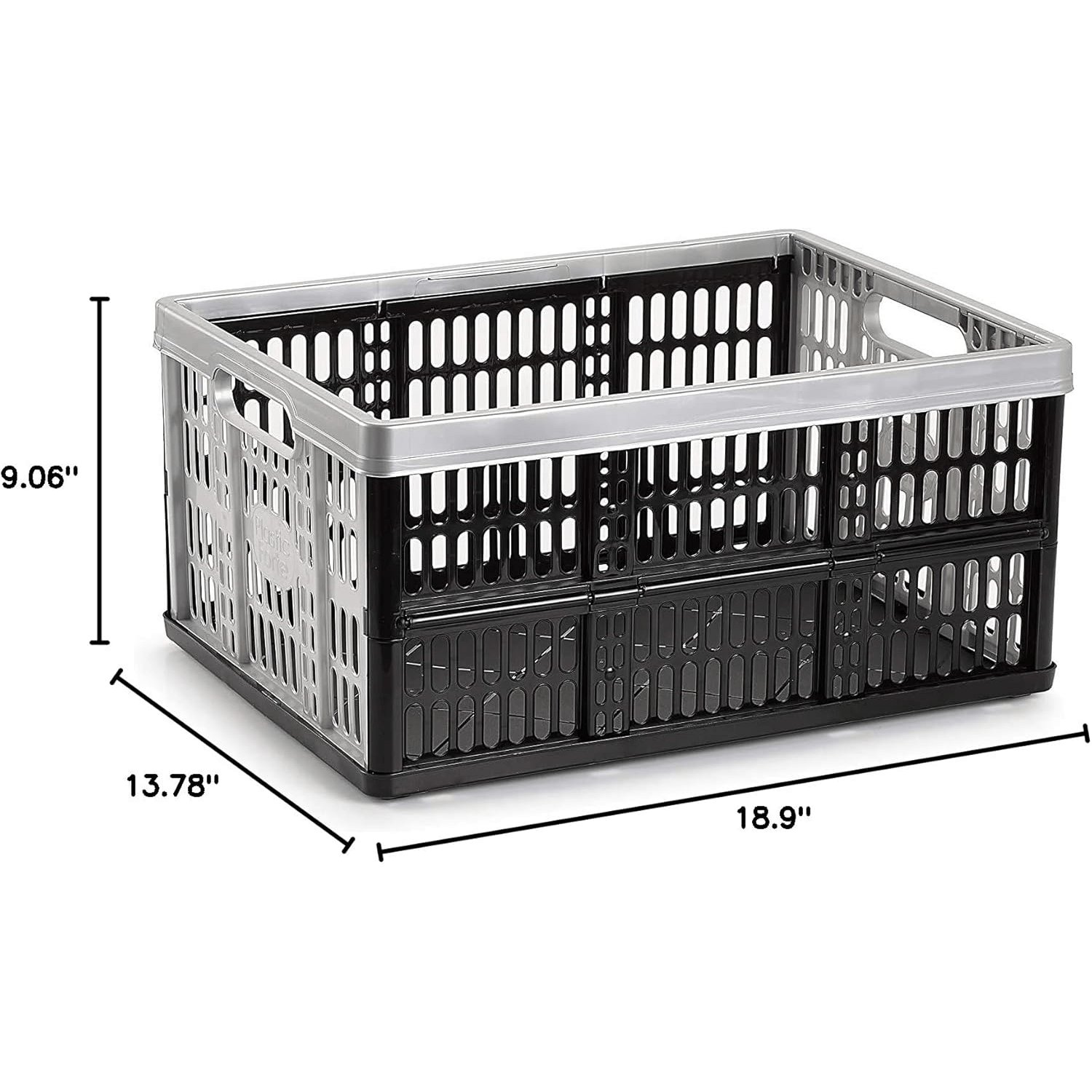 Caja Plegable de 32 Litros de Capacidad, Caja Almacenamiento Plástico Resistente y Robusta, 2 Asas Laterales para Facilitar el Transporte, Perfecta para Llevar en el Maletero del Coche, Medida sin Plegar 48 x 35 x 23 cm, Medida Plegada 48 x 35 x 4 cm