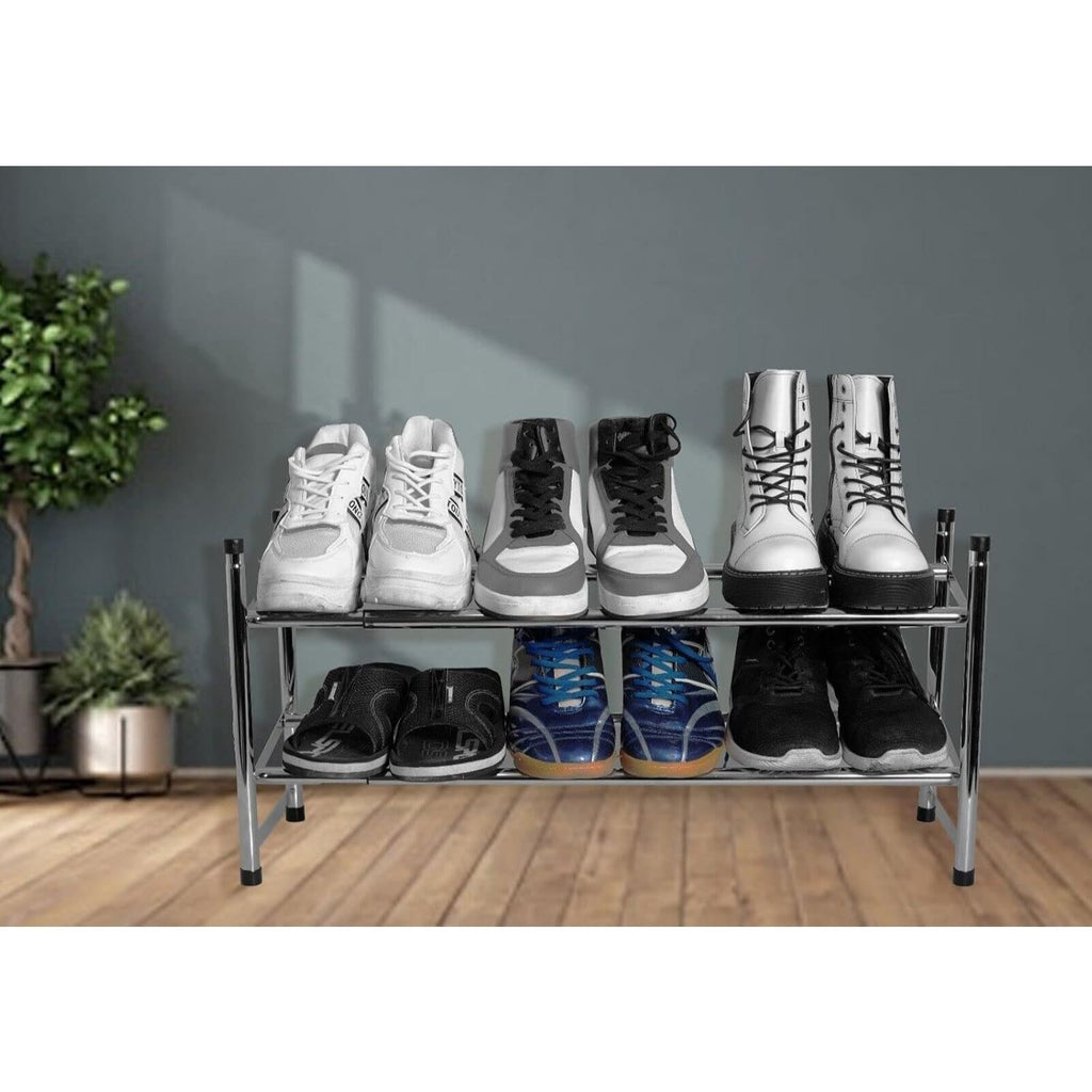 Zapateros Organizador, Zapatero Metal, Diseño Extensible y Apilable, Organizador Zapatos, Zapatero Metálico Ahorra Espacio, Estante para Zapatos ideal para Pasillo, Entrada, Dormitorio, Salón