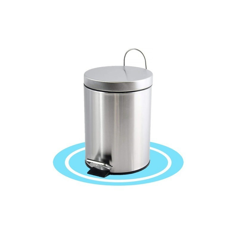 Cubo de Basura con Pedal, Acero Inoxidable Cromado