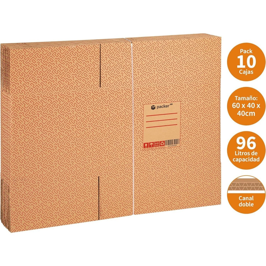 Pack 10 Cajas Carton para Mudanzas y Almacenaje Ultra Resistentes con Asas