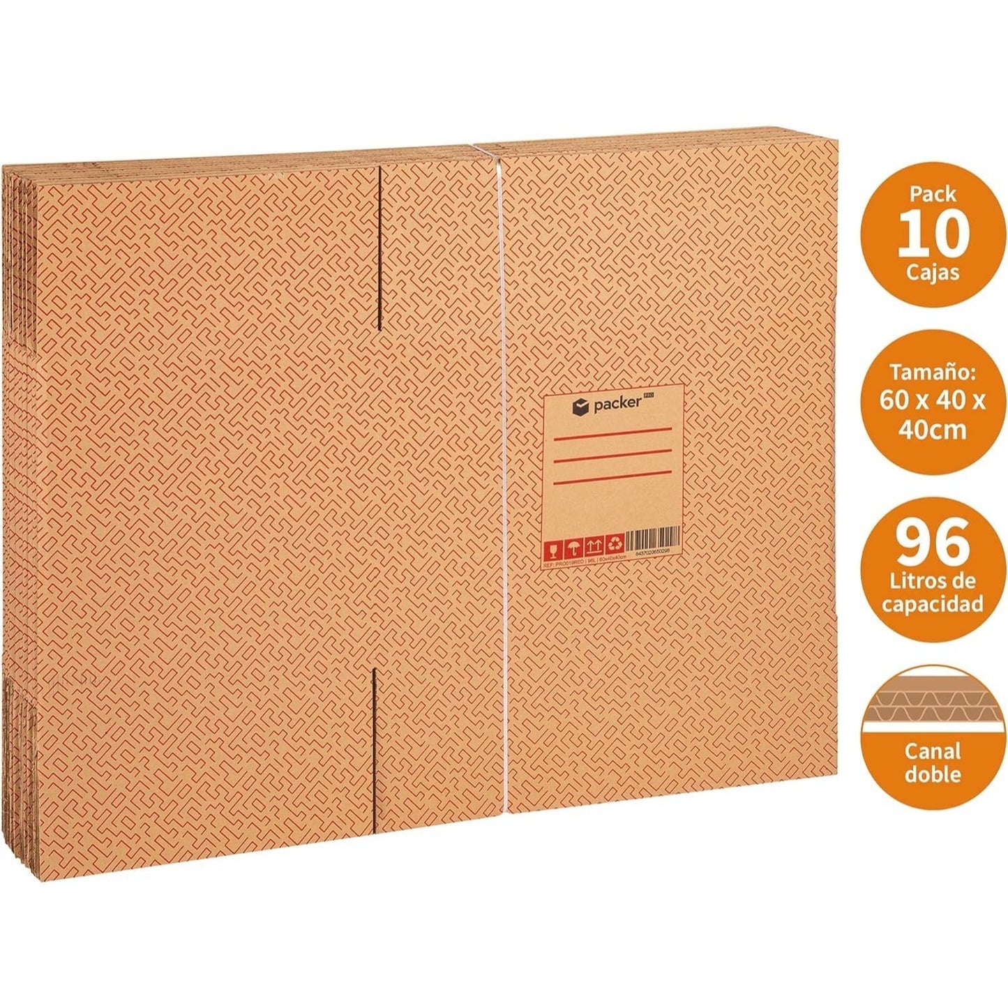 Pack 10 Cajas Carton para Mudanzas y Almacenaje Ultra Resistentes con Asas