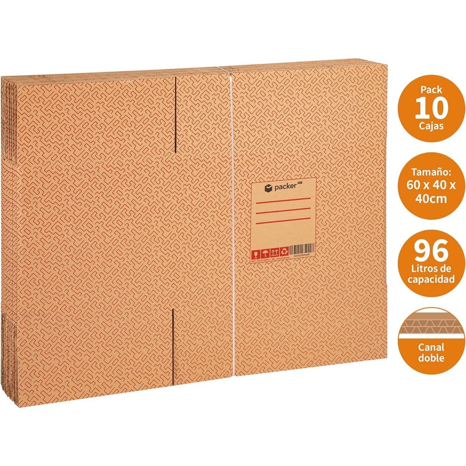 Pack 10 Cajas Carton para Mudanzas y Almacenaje Ultra Resistentes con Asas