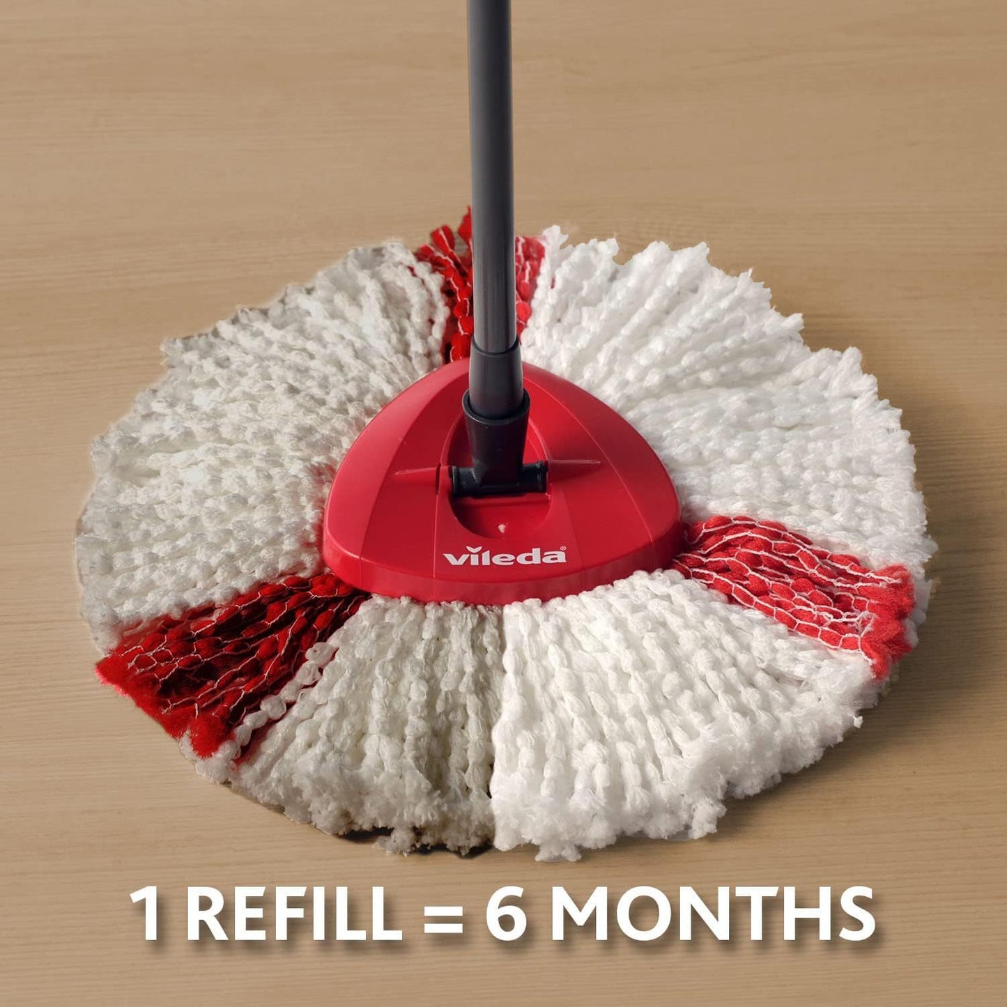 Vileda Recambio Fregona Turbo, Compatible con Todos los Sistemas Turbo de Vileda, Apto para Todo Tipo de Suelos, Lavable en Lavadora, Elimina el 99% de las Bacterias
