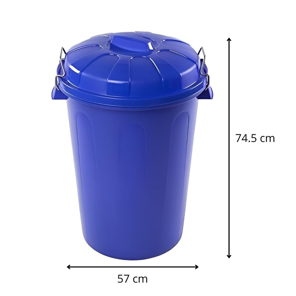 Cubo Basura 100 Litros de capacidad con Tapa. Fabricado en Plastico Resistente, Ideal para Almacenaje de Basura para el Hogar, Oficina o Industria