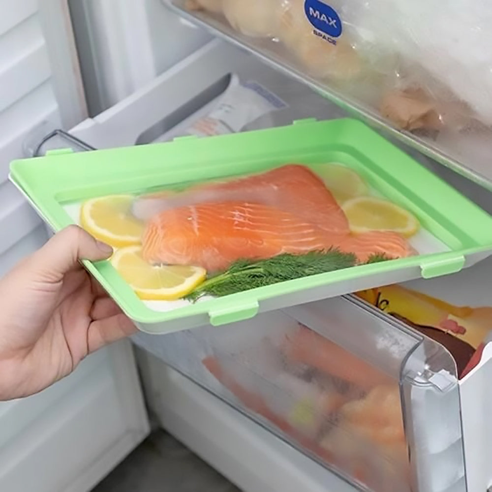 3 Bandejas de Almacenamiento Apilable para Refrigerador, Caja de Almacenamiento de Alimentos Sellada al Vacío, Mantiene los Productos Frescos, Diseño apilable, 30 x 20 x 2,4 cm