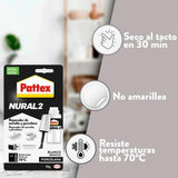 Pattex Nural 2 Reparador de Esmalte y Porcelana, Esmalte Permanente Blanco para Desconchados, Golpes y Rozaduras, Esmalte con Múltiples Aplicaciones, 50g