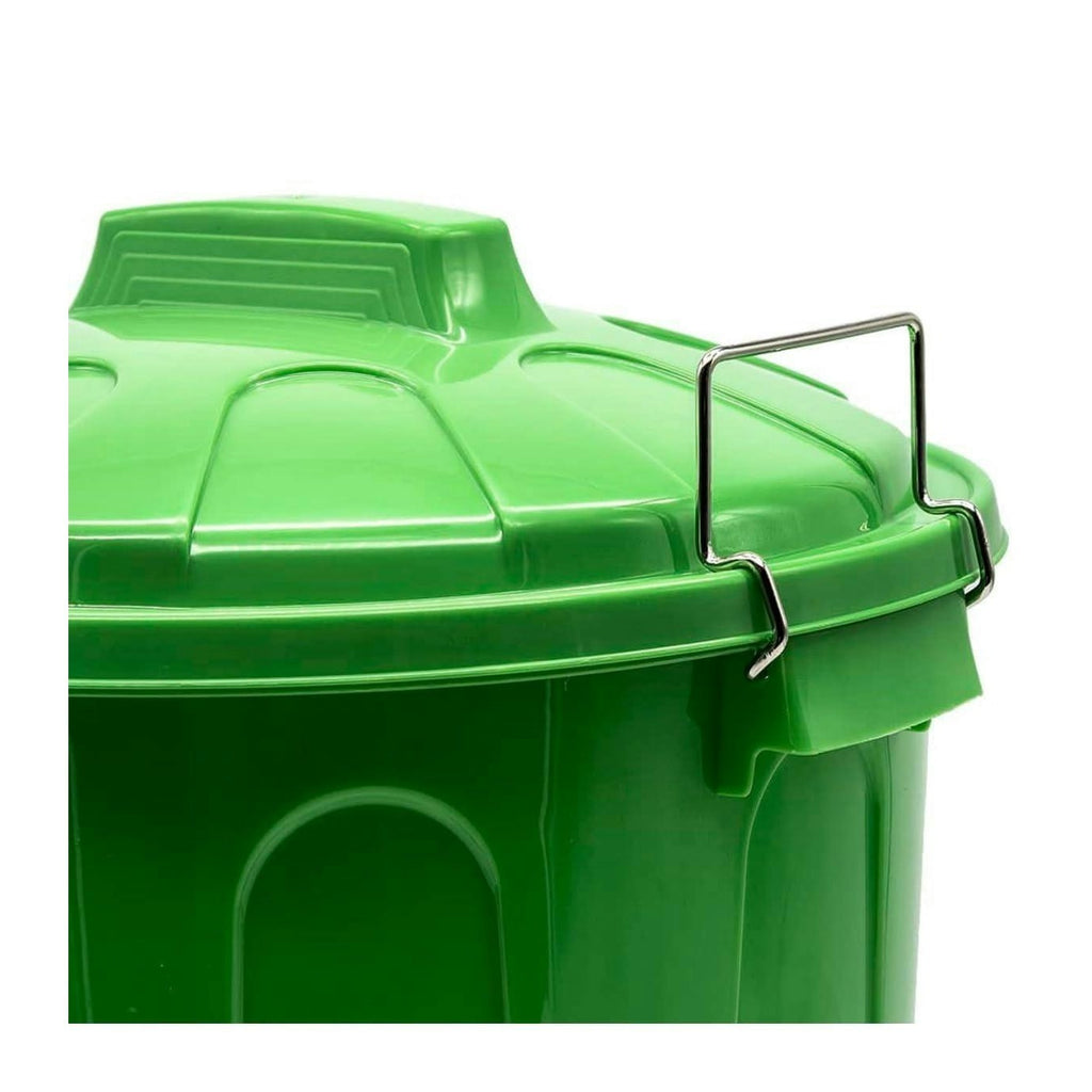 Cubo Basura 100 Litros de capacidad con Tapa. Fabricado en Plastico Resistente, Ideal para Almacenaje de Basura para el Hogar, Oficina o Industria