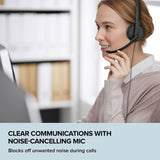 Creative HS-220 Cascos con Cable USB, Auriculares con Cable, Sonido Estéreo con Micrófono Giratorio y Supresión activa de Ruido USB, Control remoto, Casco Negro