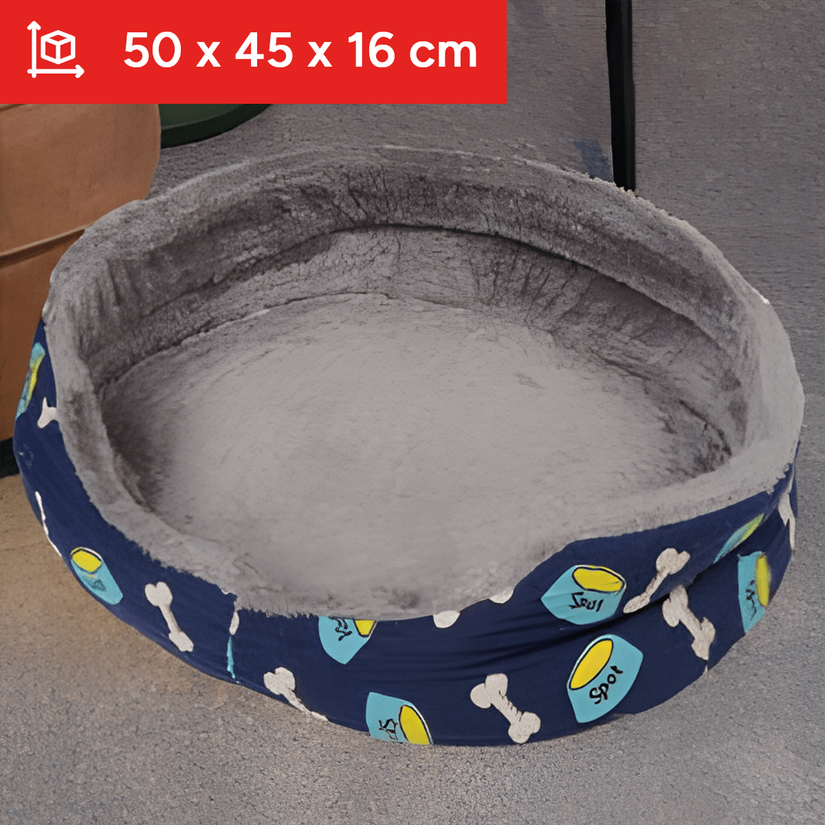 Cama para el Perro con Fondo Acolchado y Suave, Cama Gato, Cama para Mascotas, Bordes Suaves y Redondeados, Base Antideslizante, Aporta Sensación de Seguridad, Diseño Confortable para Mascotas: Soporte para la Cabeza y Cuello