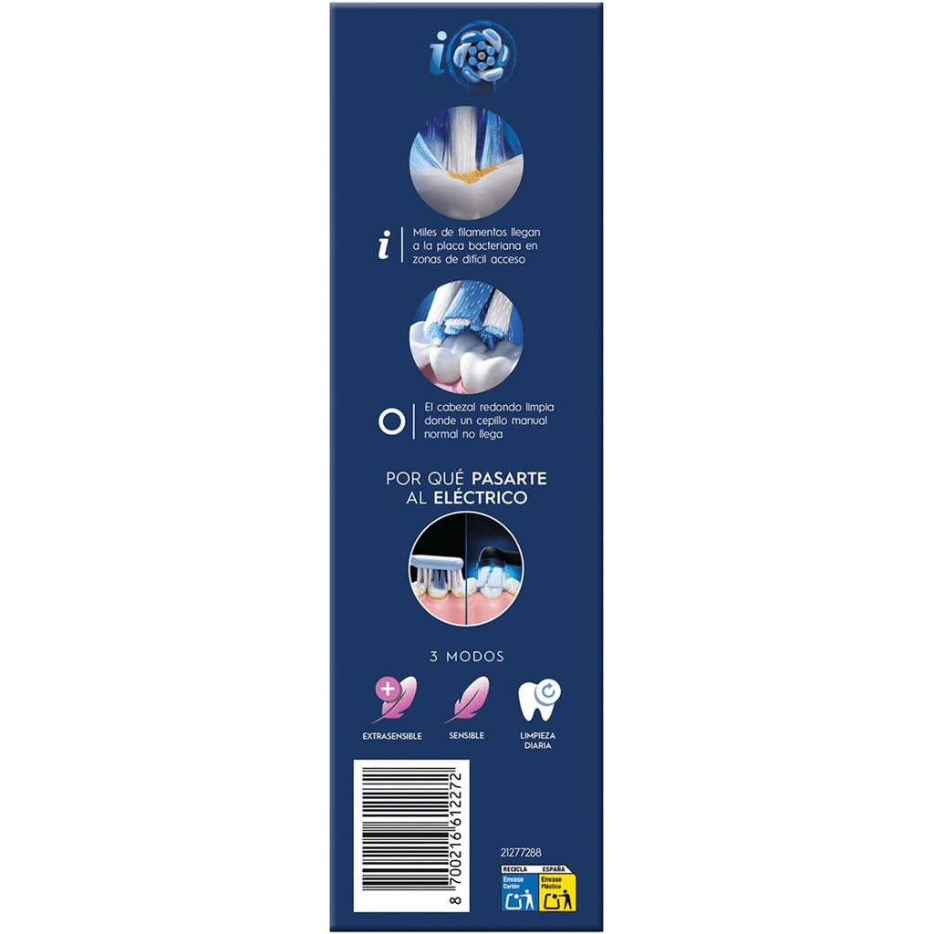 Oral-B iO Series 2 Cepillo de Dientes Eléctrico, Limpieza Profunda para Prevenir el Sarro, Sensor de Presión, 3 Modos de Limpieza, Larga Duración