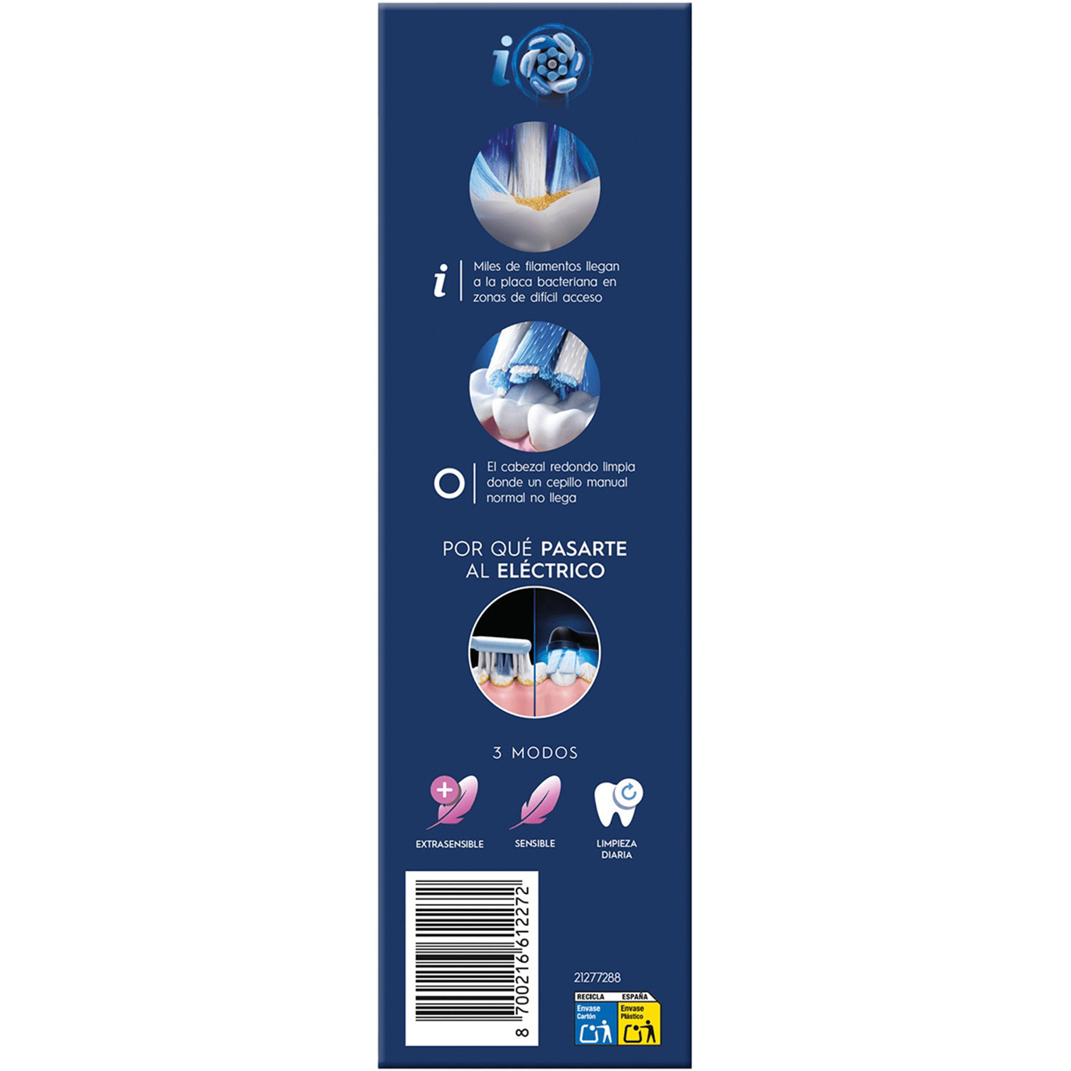 Oral-B iO Series 2 Cepillo de Dientes Eléctrico, Limpieza Profunda para Prevenir el Sarro, Sensor de Presión, 3 Modos de Limpieza, Larga Duración