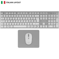 Tacens Zenith, Combo Inalámbrico 3en1 con Tecnología DualLink 2.4 GHz, Teclado Completo Full-Size con SmartKey Copilot AI, Ratón Óptico 3200 dpi, Alfombrilla Nanotextil, Idioma Italiano, Blanco
