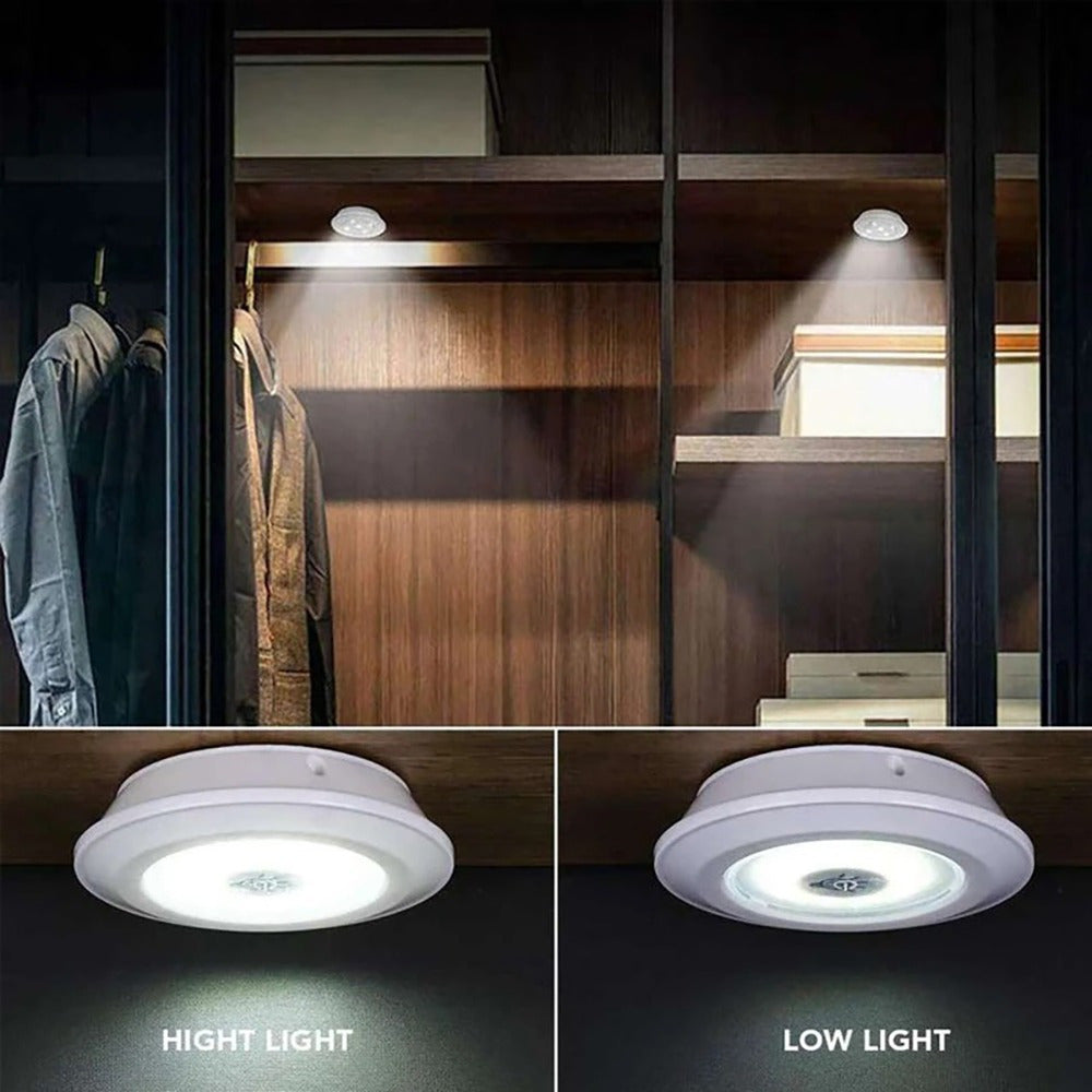 3 Luces LED Inalámbricas, Lampara LED Inalambrica con Control Remoto ideal para Hogar y Oficina, Adhesivas, Control de Intensidad y Temporizador, 100 lúmenes, 1W, Funciona con Pilas (No incluidas)