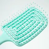 Cepillo Desenredante Curvo para Todo Tipo de Cabello, Peine Desenredante sin Dolor, Anti tirones, Antifrizz, Peine para el Cabello de Diseño Hueco, Mango Ergonómico, Fácil Uso en Húmedo y Seco