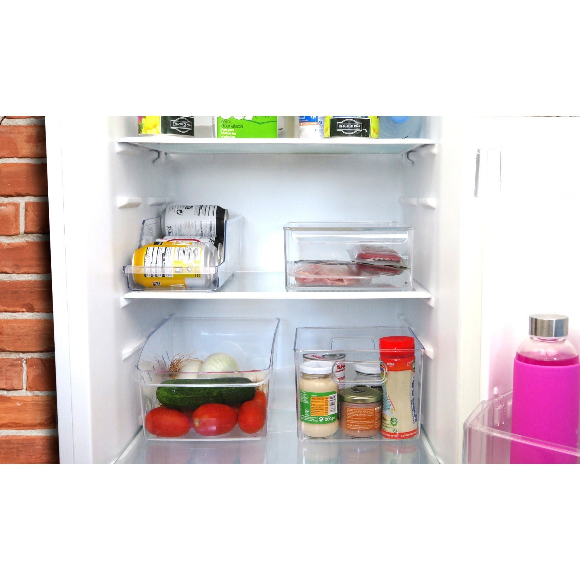Organizador Nevera, Caja de Almacenamiento Transparente para Nevera, Contenedor de Plástico Multiusos, Ideal para Organizar y Optimizar el Espacio, Plástico Resistente