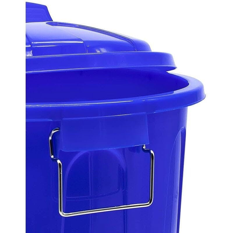 Cubo Basura 100 Litros de capacidad con Tapa. Fabricado en Plastico Resistente, Ideal para Almacenaje de Basura para el Hogar, Oficina o Industria