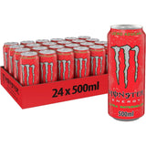 MONSTER ENERGY Bebida Energética, Refresco Energético, Pack 12/24 Latas de 500ml