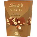 Lindt Nuxor Bombones de Chocolate con Leche y Avellanas, Chocolate Lindt, Chocolate con Frutos Secos, Cremoso, Crujiente, Bombones para Regalar, 150 g