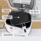 Freidora de Aceite, Freidora Eléctrica con 2,5 Litros de Capacidad, Ventana Superior, Termostato Regulable, Cesta con Mango Abatible, Desmontable para facitilar la Limpieza, Selector de Temperatura: 0ºC-190ºC, Tamaño Compacto, 1,800 W