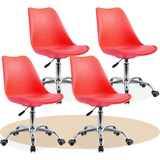 Silla Escritorio Ergonómica con Ruedas, Silla Oficina Giratoria con Altura Ajustable, Acolchada, Estilo Nórdico, Ideal para Estudio y Oficina