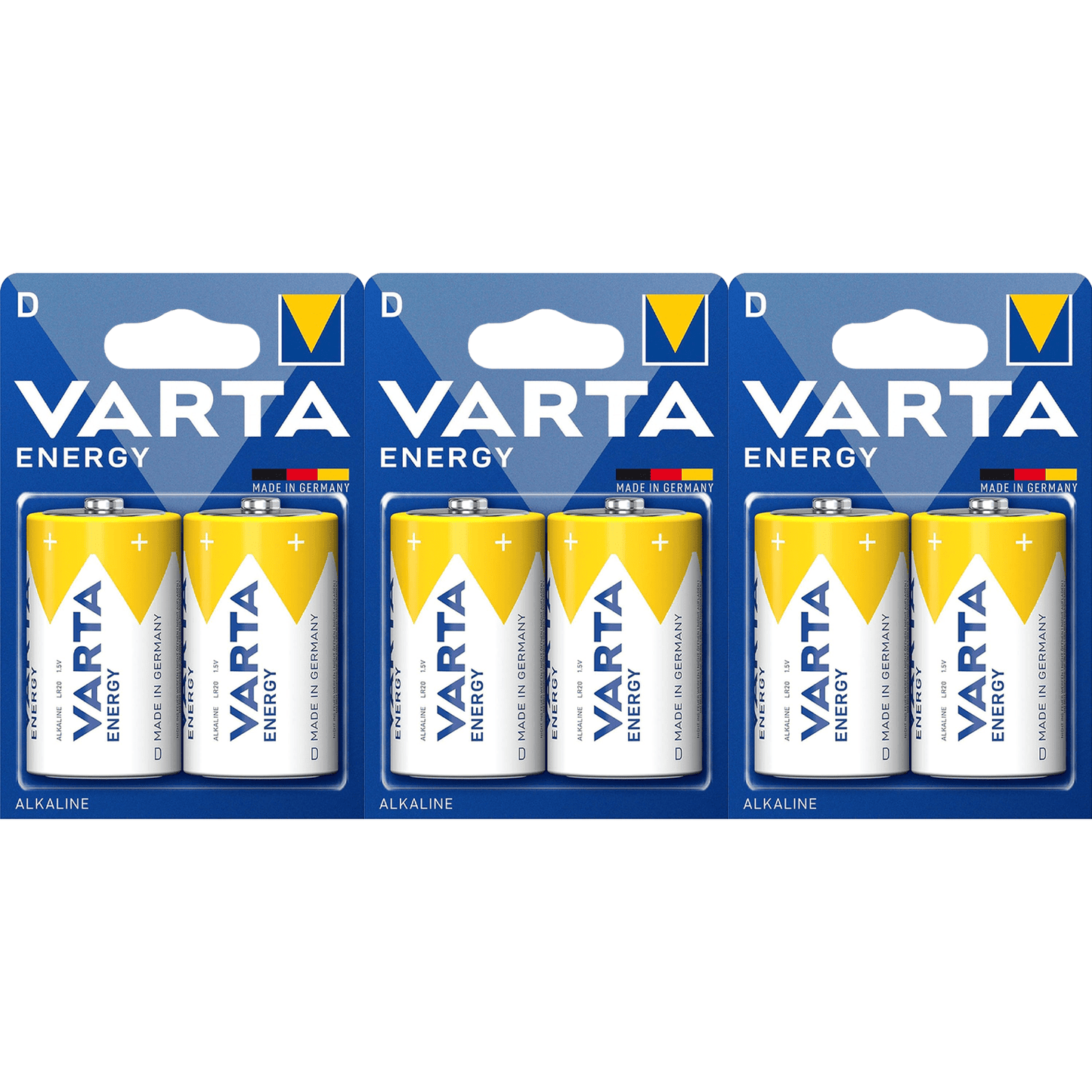 Pilas D Alcalinas de Alto Rendimiento, VARTA Energy, Larga Duración, Energía Potente y Continua, Ideal para Linternas de Alto Consumo, Radios Portátiles, Juguetes Grandes, Equipos de Sonido y Dispositivos Industriales - VARTA