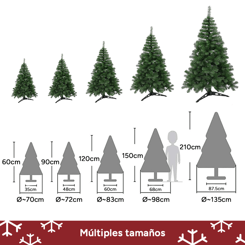 Árbol de Navidad Artificial de 60 cm, Decoración de Navidad, Decoración Festiva de Efecto Pino, Arbol Navidad Denso y con Volumen ideal como decoración Navideña y de Invierno