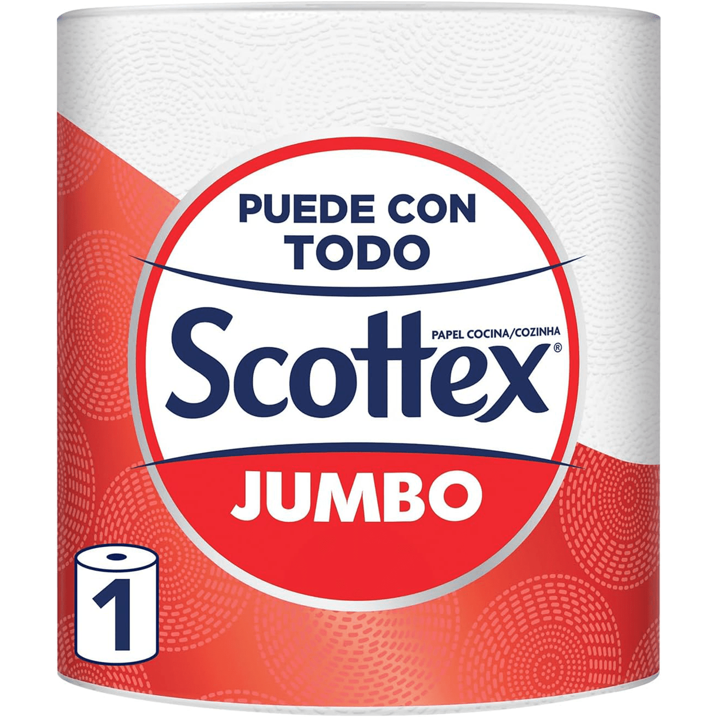 Scottex Papel Cocina Rollo, Papel Cocina Absorbente, Papel Cocina Jumbo, Apto para Múltiples Usos, Con Textura Absorbente y Resistente, Sin Restos de Suciedad