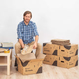 packer PRO Caja Cartón para Mudanzas y Almacenaje Ultra Resistentes con Asas, Cartón Resistente de Máxima Durabilidad, Tamaño Ideal para Mudanzas y Almacenaje de Libros, Objetos y Ropa, Asas Laterales para Manejo Fácil y Seguro