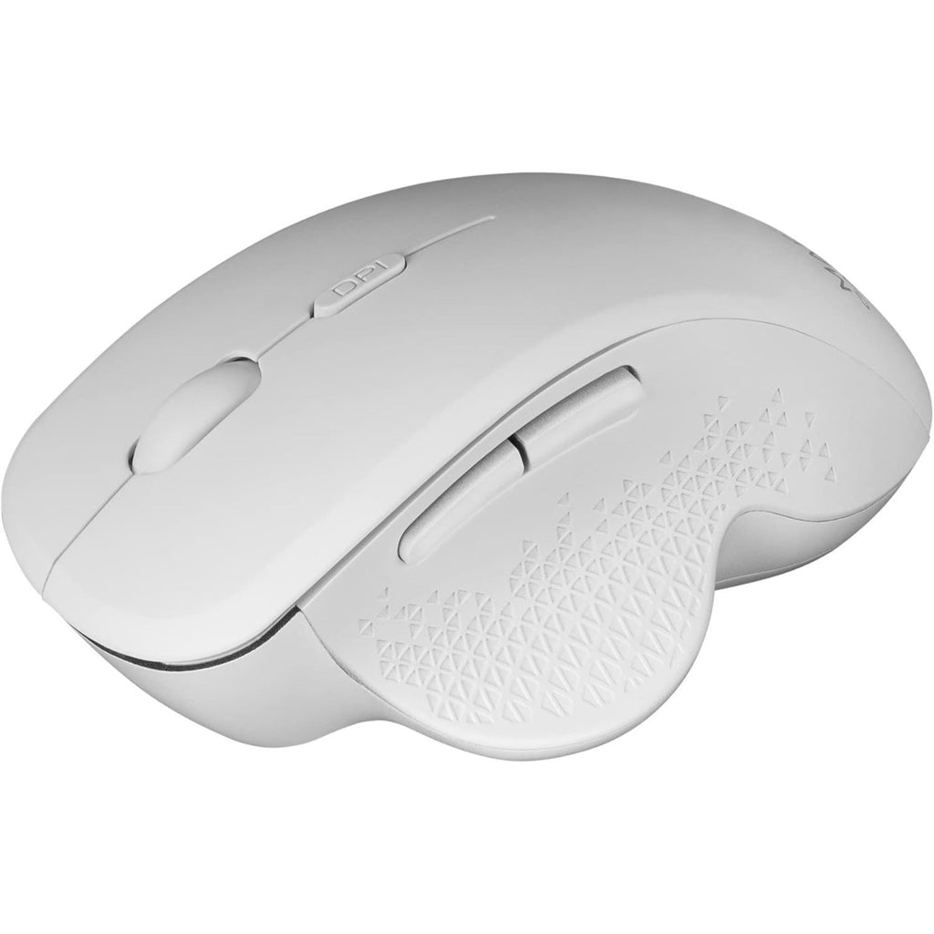 Mars Gaming MMWERGO, Ratón Inalámbrico Ergonómico, Sensor Óptico 3200 dpi, Switches Mecánicos KAILH, Ahorro Energía, Multiplataforma, PC, Mac, PS5, Xbox, Blanco
