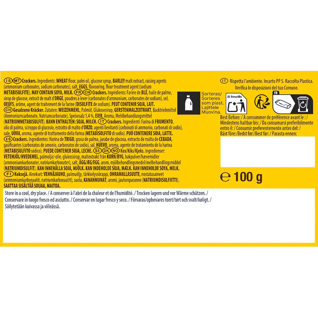 LU Tuc Galletas Crackers Saladas Originales, Pack Ahorro de 3 Paquetes, 100g por Paquete