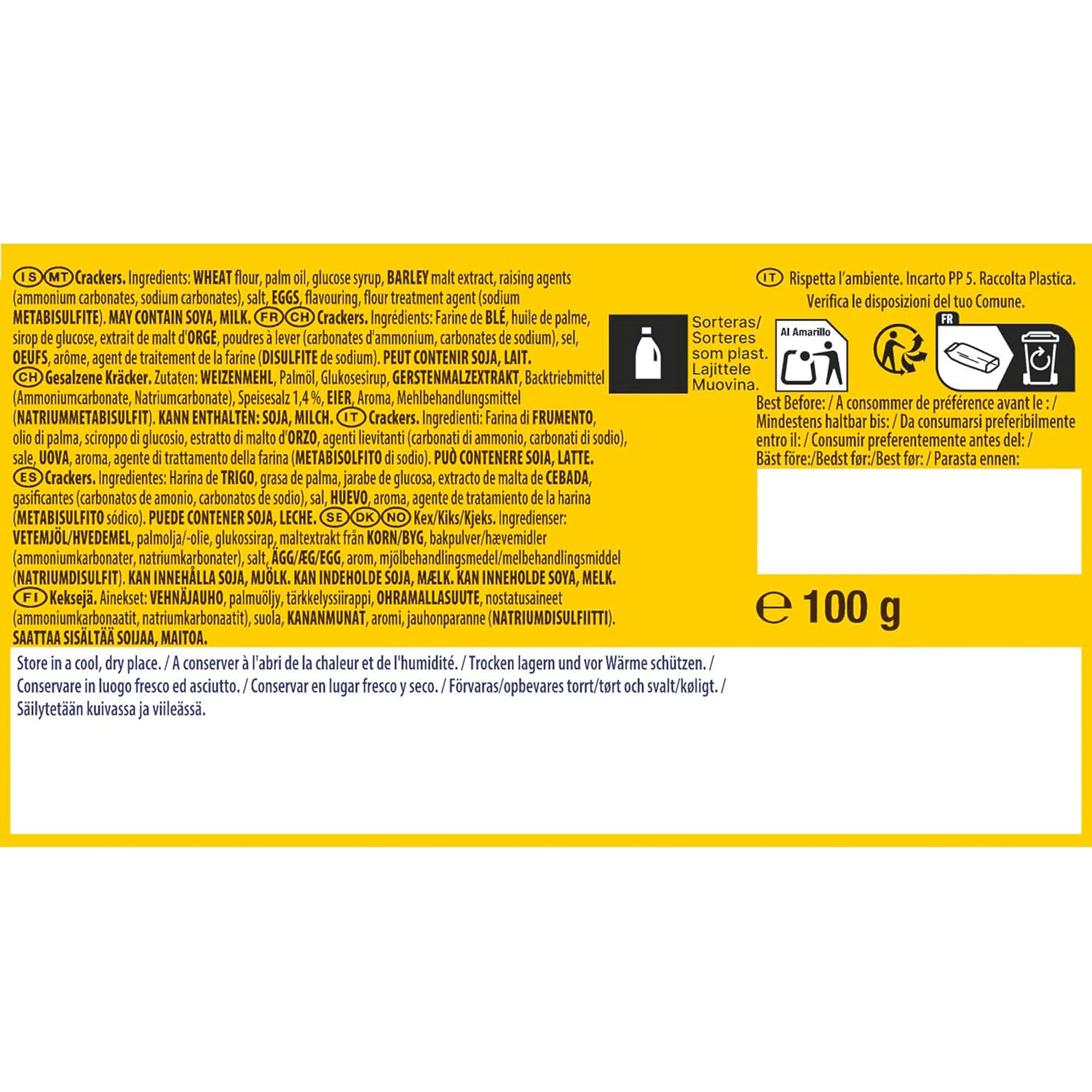 LU Tuc Galletas Crackers Saladas Originales, Pack Ahorro de 3 Paquetes, 100g por Paquete