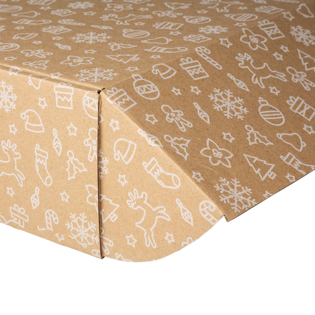 packer PRO Caja Cartón Envío Navidad, Caja Cartón Navidad Automontable de Cartón Kraft, Caja Regalo