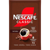 Nescafé Classic Natural, Café Soluble Natural en Sobre, 2g de Café por Sobre, Tueste Selecto, Intensidad 8, 120 Sobres