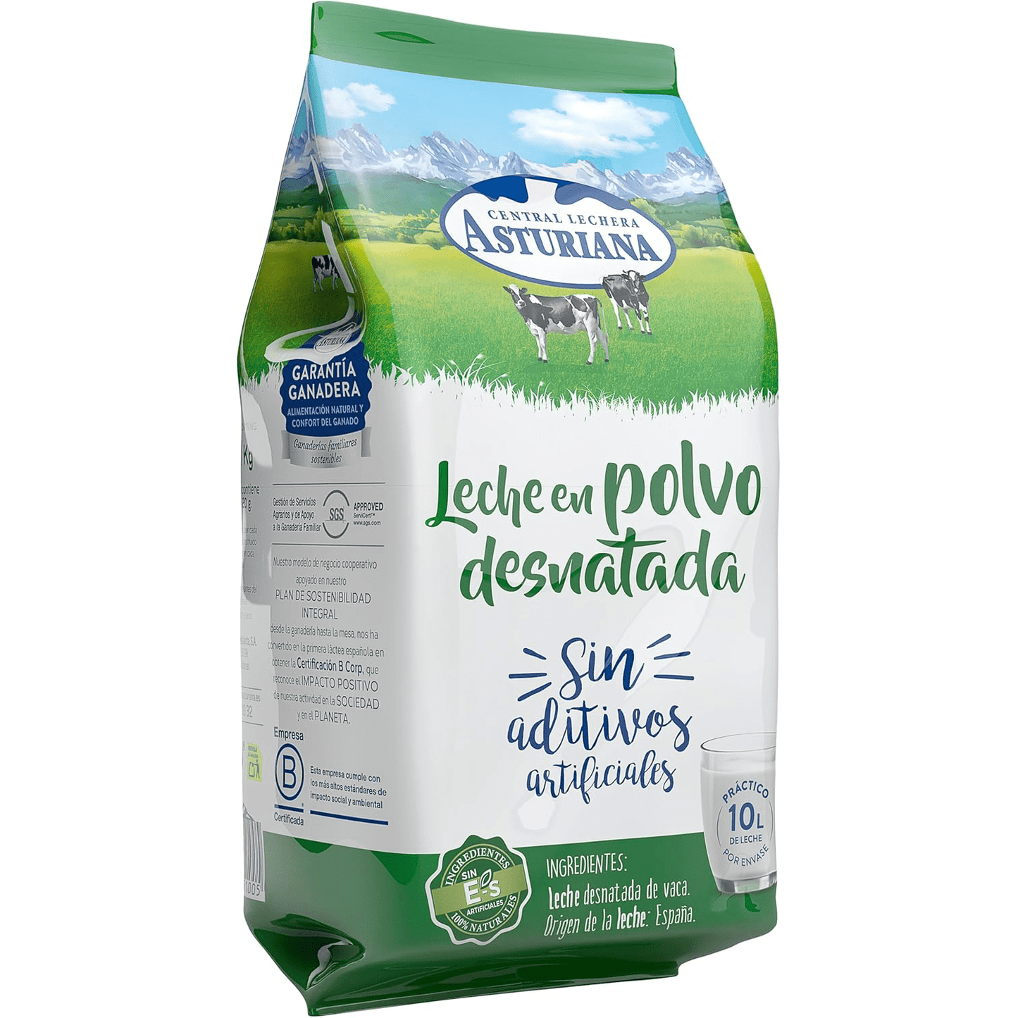 Central Lechera Asturiana Leche en Polvo Desnatada, Sin Aditivos Artificiales, 1kg