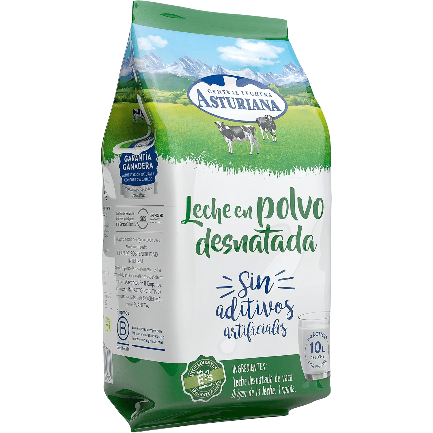 Central Lechera Asturiana Leche en Polvo Desnatada, Sin Aditivos Artificiales, 1kg
