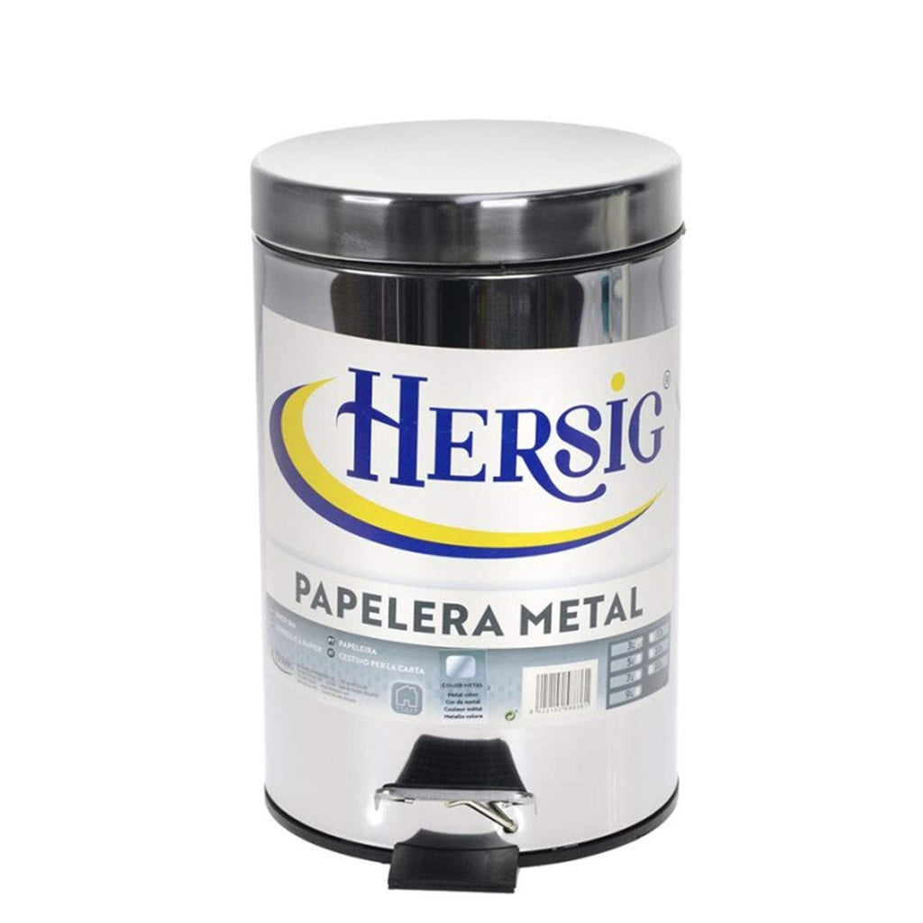 Cubo de Basura con Pedal, Acero Inoxidable Cromado