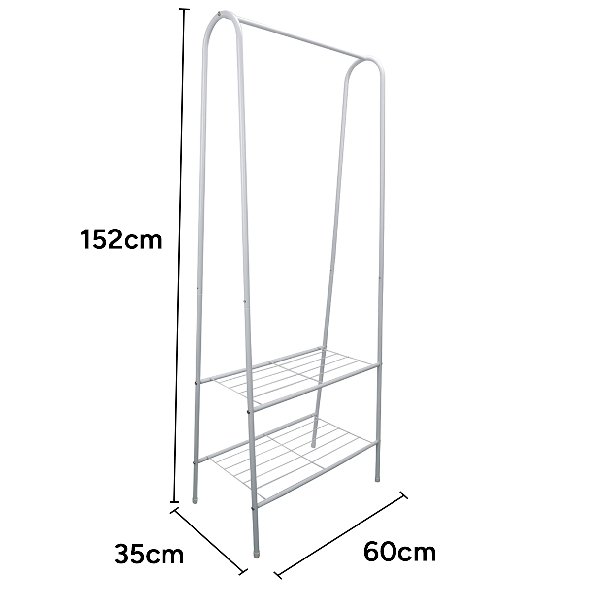 Perchero Metálico para Ropa y Zapatos, Alta Estabilidad, Fuerte Carga de Peso y Capacidad, Instalación Simple, Ideal para cualquier Espacio de tu Casa u Oficina, Acero Inoxidable, Dimensiones Compactas, 60 x 35 x 152 cm