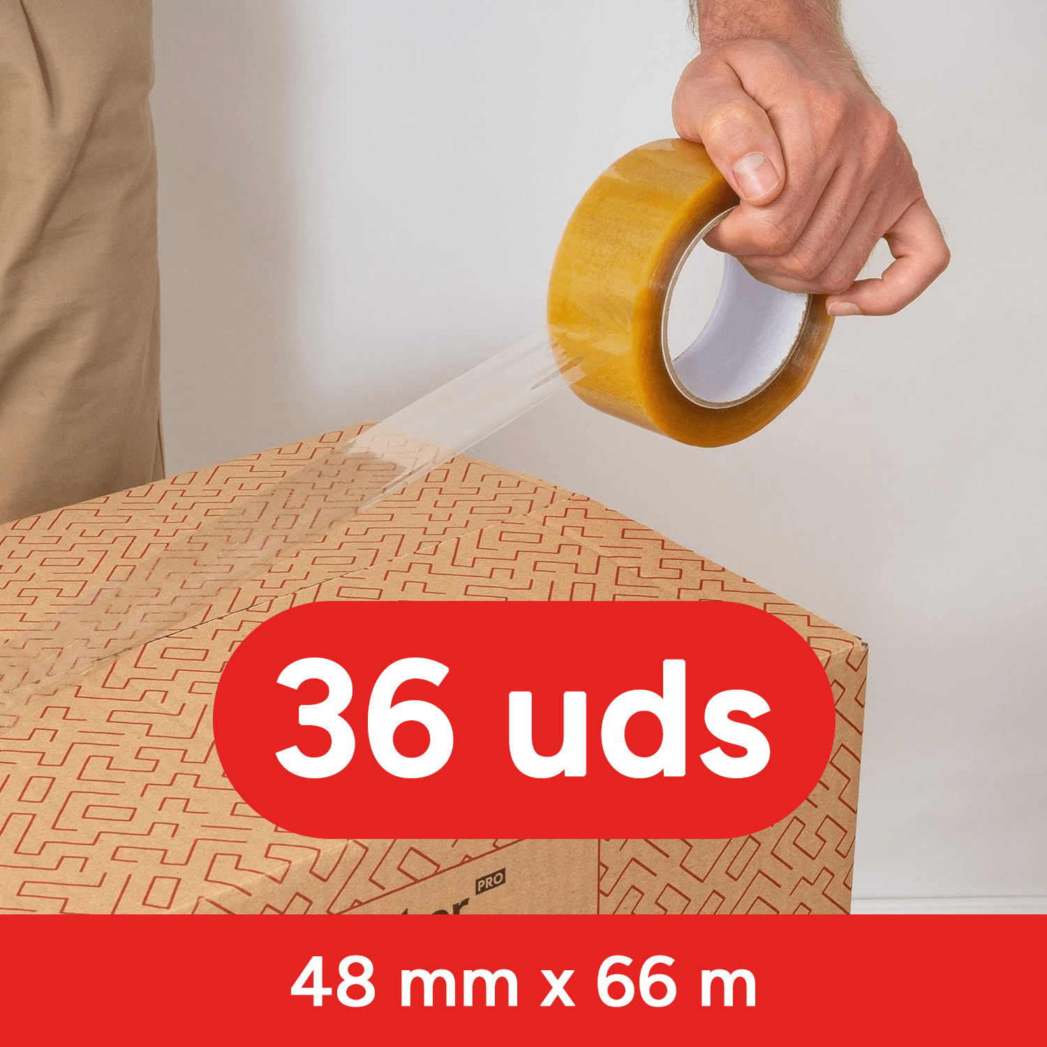 Cinta Adhesiva Polipropileno 48mm x 66M, Transparente