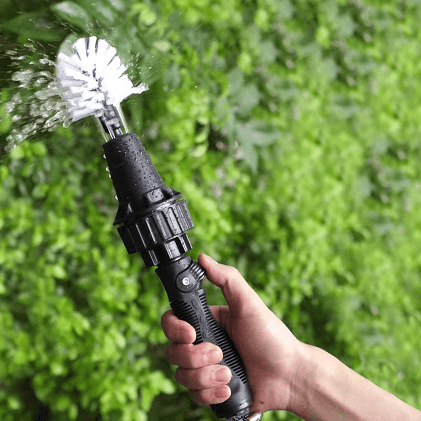 Cepillo Giratorio Limpieza, Rotación Mediante Presión de Agua, Conecta la Manguera de Jardín al Cepillo para Empezar la Rotación, Conexión Simple, Ligero y Fácil de Usar, Puede Emplearse con Productos de Limpieza, Rotación Constante, Duradero y Resistente