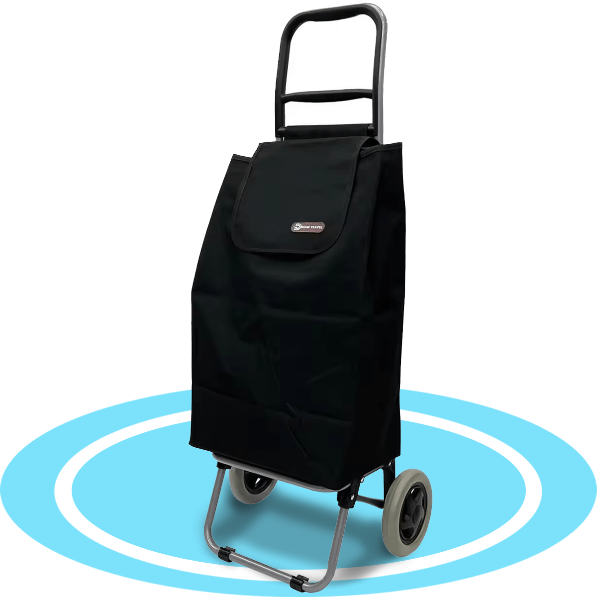 Carro Compra Plegable, Carro Plegable con Ruedas, Gran Capacidad de 40 Litros, 2 Ruedas Grandes Resistentes y Estables, Bolsa Desmontable Facilita Carga y Descarga de tus Compras, Fácil de Limpiar, Alto: 94 cm x Largo: 36 cm x Profundo: 27 cm