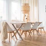 Sillas para Comedor, Sillas de Cocina con Asiento Blando, Tapizado y Patas Resistentes de Madera de Haya