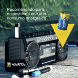 Pilas D Alcalinas de Alto Rendimiento, VARTA Longlife Power, Ultra Larga Duración, Energía Potente y Continua, Ideal para Linternas de Alto Consumo, Radios Portátiles, Juguetes Grandes, Equipos de Sonido y Dispositivos Industriales - VARTA
