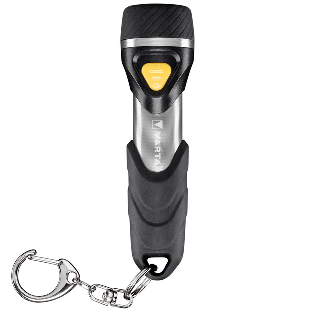 Linterna con Pilas, Luz LED, 12 Lumens, 6.5h de Duración, 22m de Alcance, Carcasa Resistente a Golpes, Llavero Incluido, Funciona con 1 Pila AAA (incluida), 9.4cm de Longitud - VARTA