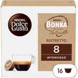 Nescafé Dolce Gusto Bonka Ristretto, Cápsulas de Café Espresso Intenso con Notas a Madera, Intensidad 8, Café Arábica y Robusta, 16/48/96 Cápsulas