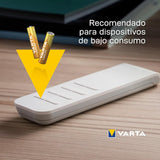 Pilas AAA Alcalinas de Alto Rendimiento, VARTA Longlife, Ultra Larga Duración, Energía Continua, Ideal para Controles Remotos, Juguetes Electrónicos, Linternas, Lámparas, Relojes, Cámaras y Otros Dispositivos de Uso Diario - VARTA
