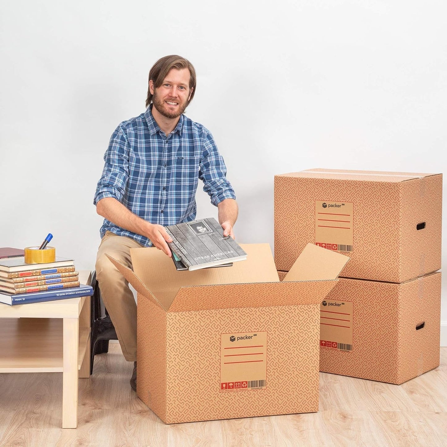 Pack 10 Cajas Carton para Mudanzas y Almacenaje Ultra Resistentes con Asas