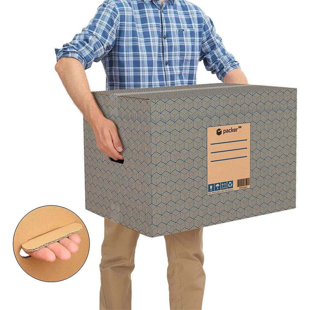 Caja Cartón para Mudanzas y Almacenaje Ultra Resistentes con Asas