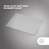 Mars Gaming MMP124, Alfombrilla Gaming 360x260mm, Diseño de Bordes Rainbow, Base Antideslizante de Caucho Natural, Superficie Nanotextil de Alta Precisión, Alfombrilla de Ratón Flexible, Blanco