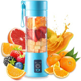 Licuadora Portatil Zumos y Batidos, Batidora para Frutas y Verduras, 6 Cuchillas de Acero, Vaso de 380ml de Capacidad, Ideal para Llevar, Cable de Carga USB, Batería de 800 mAh, 22000 RPM
