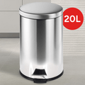 Papelera Metal con Pedal y Tapa de Acero Inoxidable, Cubo de Basura con Pedal y Tapa, Capacidad Extra Grande de 20 Litros, Duradera perfecta para Uso Diario, Evita Propagación de Olores
